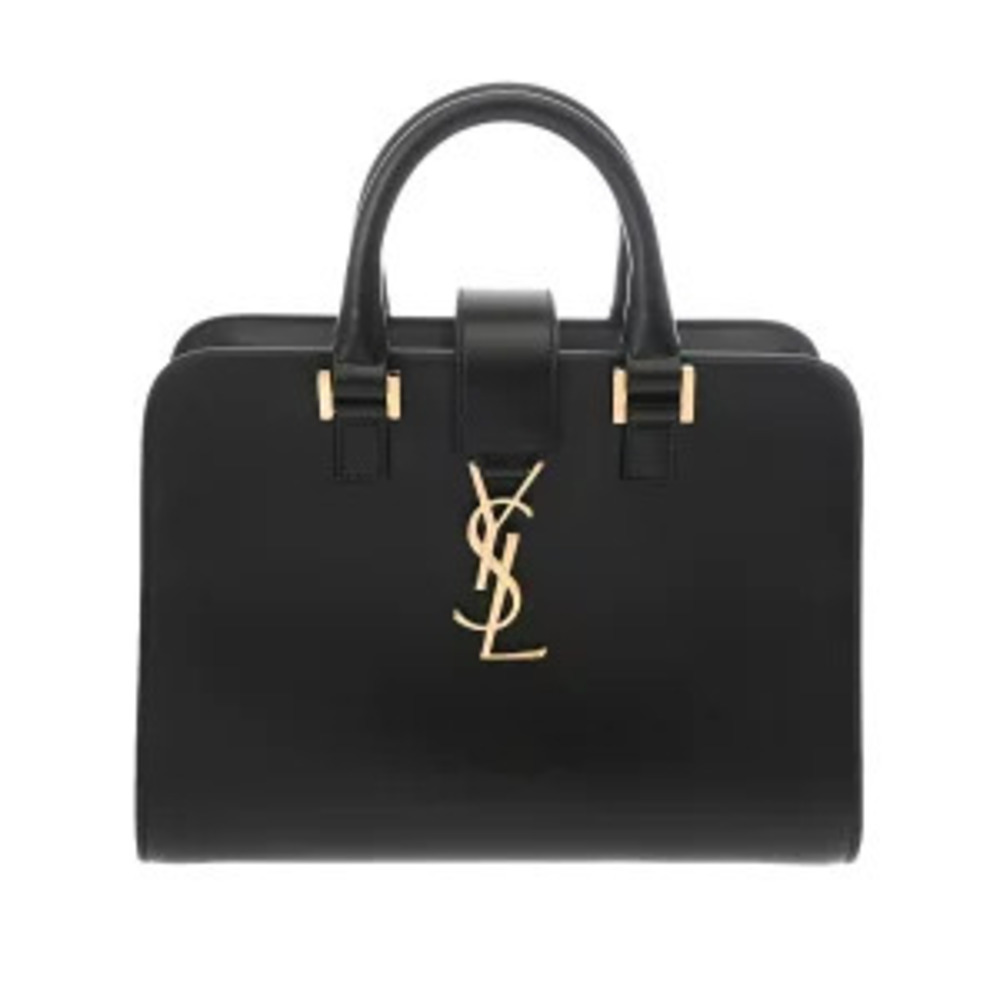Saint Laurent Baby Cabas Bag Black Grained Calf Leather Handbag